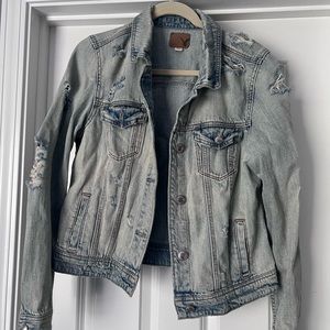 Distressed Light Wash Jean Jacket